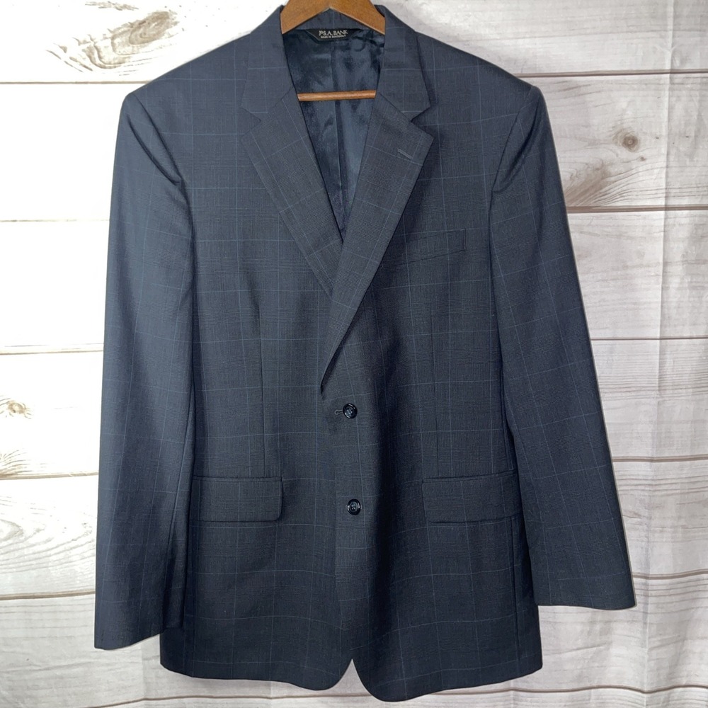 Jos A Bank Blue Size 42L 100% Wool Blazer-380
